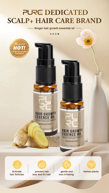 PURC Hair Shampoo Conditioner Hair Growth Oil Sets Smoothing Hair Loss Treatment Repair Damamged Nourish Hair Care Products