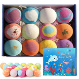 12pcs Organic Bath Bombs Set with Surprise Toys Inside Essential Oi Moisturizing Skin Care Relaxing Bathtime Gift for Boys Girls