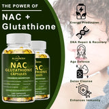 Premium NAC + Glutathione Complex Detox & Antioxidant Boost with Vitamin C | Liver Support, Immune System Health Supplement