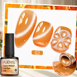 PUENTE 7.5ML Nude Shade Moonlight Cat Magnetic Gel Nail Polish Ultra-Bright Cat Eye Soak Off UV Semi-Permanent Varnish Manicure