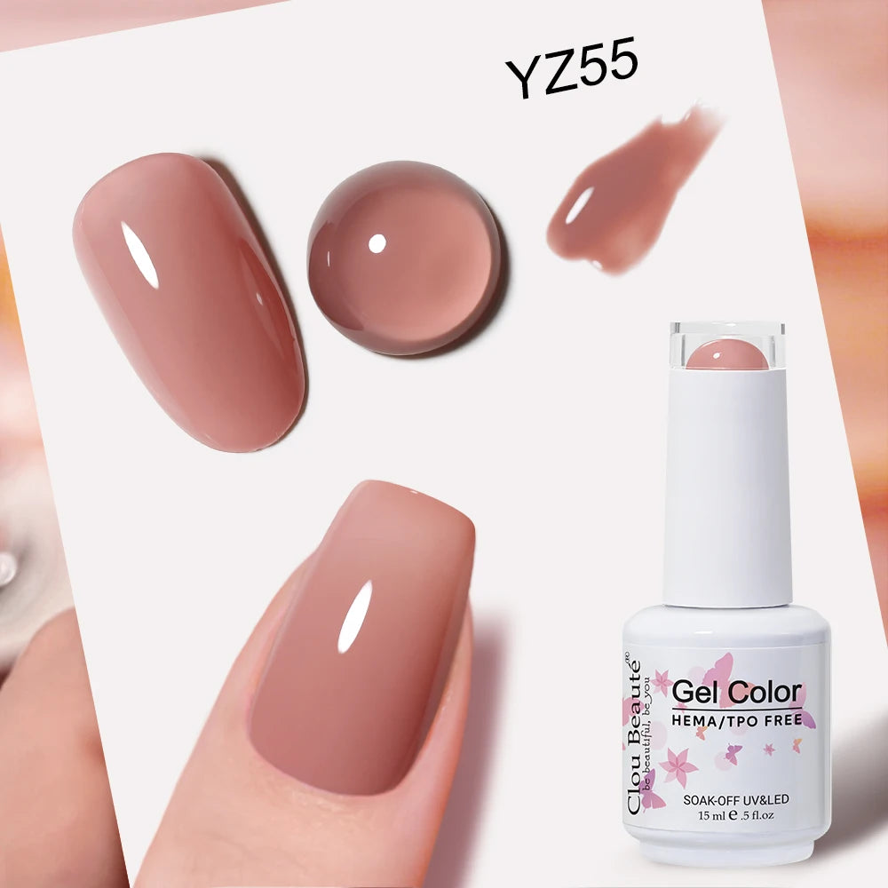 Clou Beaute Grey Color Nail Gel Polish Full Coverage Nail Polish Dark Red Gel Lacquer Varnish Vernis Semi Permanent Nail Art