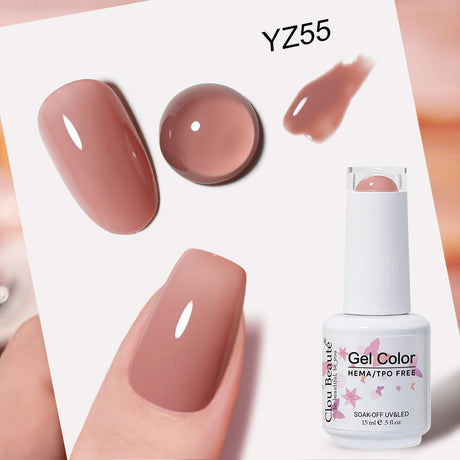 Clou Beaute Grey Color Nail Gel Polish Full Coverage Nail Polish Dark Red Gel Lacquer Varnish Vernis Semi Permanent Nail Art