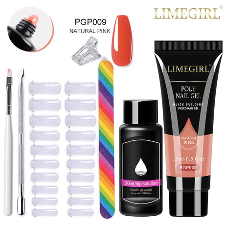 Limegirl Poly Nail UV Gel Set for Nails Quick Extension Building Soak Off UV Polys Nail Gel Kit Manicure Art  Decoration Tools