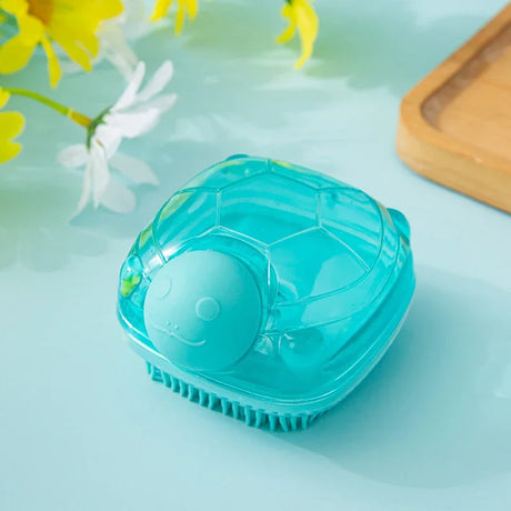 Silicone Soft Exfoliating Body Bath Shower Scrubber Loofah Brush Refillable Bath Brush Easy Foaming Massage Brush Bathroom Tools