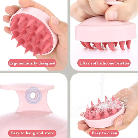 1PC Scalp Massage Brush Soft Silicon Hair Brush Massage &amp Cleansing Scalp Brush Scalp Exfoliating Scrub Dandruff Removal Tool