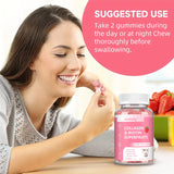 Collagen Gummies with Biotin for Hair Growth,Brightening Skin,Nails,Bones,and Joints-Suitable for Unisex,60 Gummies