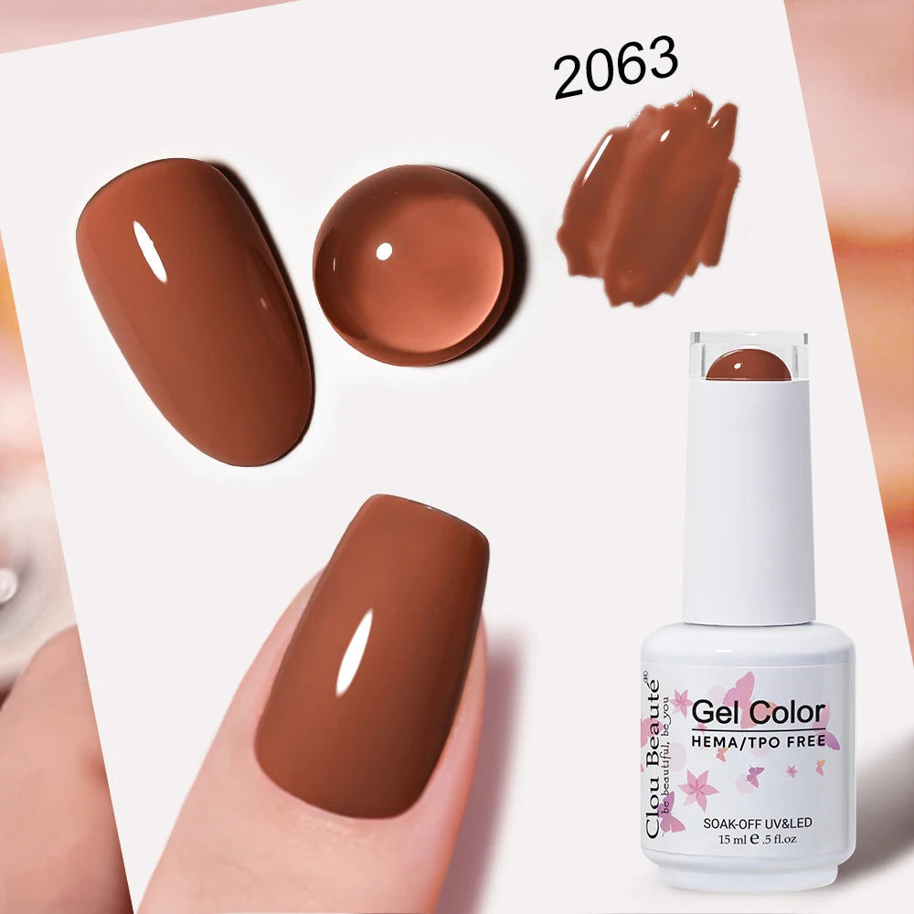 Clou Beaute Grey Color Nail Gel Polish Full Coverage Nail Polish Dark Red Gel Lacquer Varnish Vernis Semi Permanent Nail Art