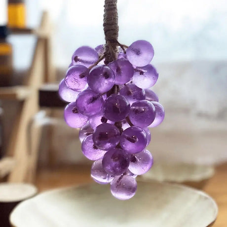 Crystal Clear Transparent Grape Shaped Soap Bar Lovely Fruit Simulation Grape String Soap with Natural Fragrance Home Bathroom