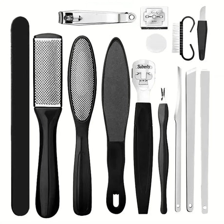 Stainless Steel Pedicure Tool Set Foot Care Kit Foot File Callus Remover Dead Skin Trimming Supplies For Home Personal Foot Spa Daily Maintenance