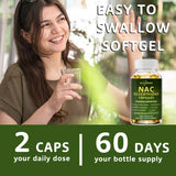 Premium NAC + Glutathione Complex Detox & Antioxidant Boost with Vitamin C | Liver Support, Immune System Health Supplement