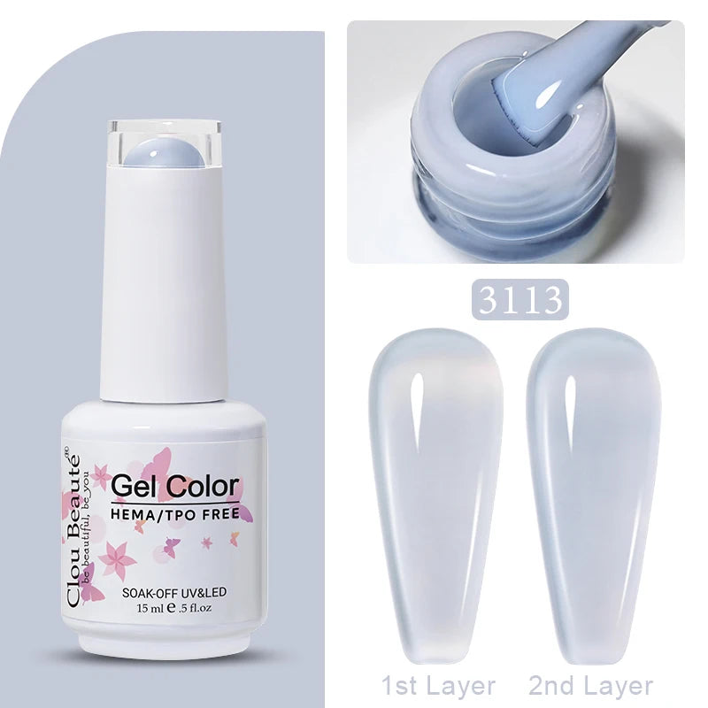 Clou Beaute Jelly Color UV Gel Manicure Summer Pink Nude Gel Nail Rainbow Nail Supplies For Professionals Semi-permanent Varnish
