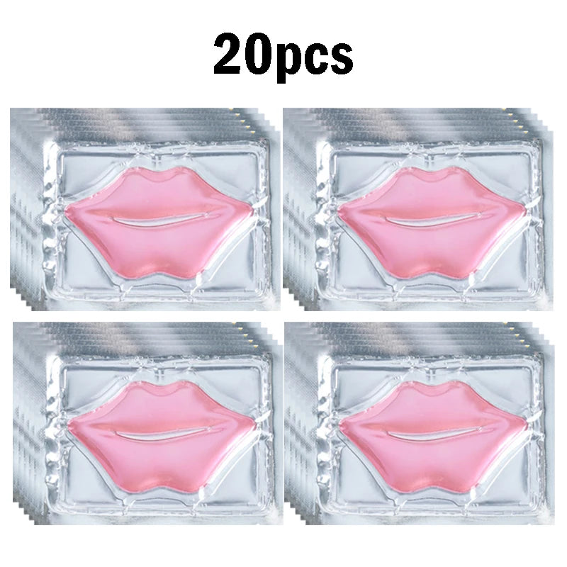 5/10/20/30pcs Pink Gold Crystal Collagen Lip Mask Plump Lips Moisturizing Nourishing Lip Patches Lips Plumper Skin Care Products