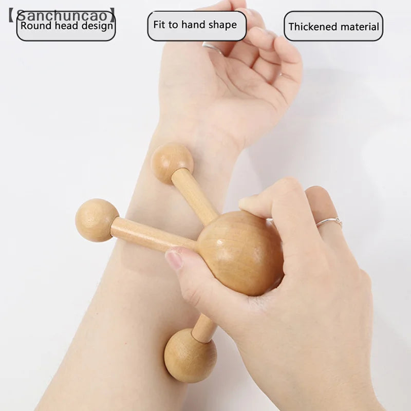 1 Pcs Neck Back 3/4-Leg Massage Roller Wooden Head Scalp Massager Octopus Claws Relax SPA Tools For Hair Growth Stress Relief