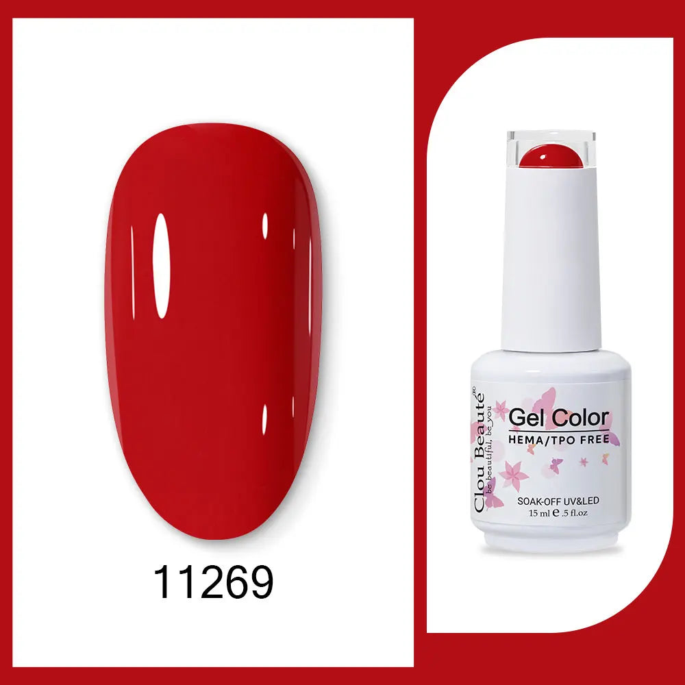 Clou Beaute Gel Color Hema TPO Free 15ml Gel Nail Varnish Soak Off UV Gel Polish Nail Art Manicure Lacquer Nail Art Jelly Gel