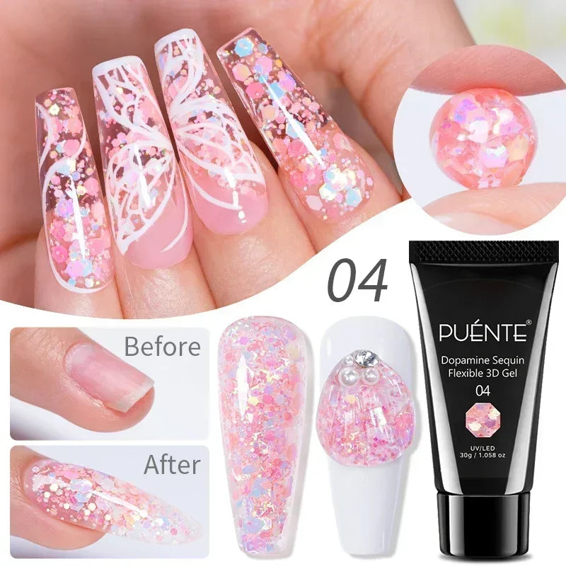 PUENTE 7.5ML Nude Shade Moonlight Cat Magnetic Gel Nail Polish Ultra-Bright Cat Eye Soak Off UV Semi-Permanent Varnish Manicure