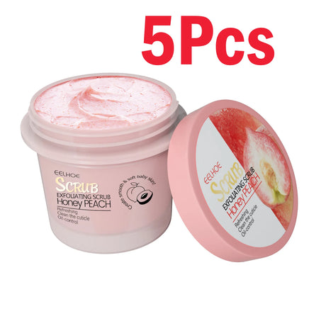 Honey Peach Body Scrub Cream Deeply Cleansing Exfoliating Scrub for Smooth & Glowing Skin Dead Skin Removal Moisturizing