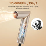 8 in 1 Hair Dryer Brush High Speed Brushless Blow Dryer Negative Ionic Hair Heating Brush Hot Air Styling Comb Auto Hair Curle