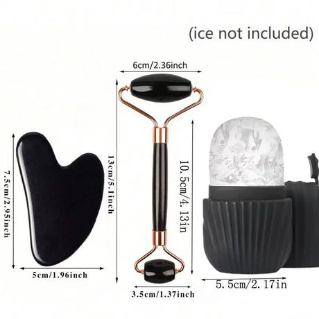 1/2/3pcs Ice Face Roller Facial Skincare Ice Roller Set,Facial Roller GuaSha FaceTool Set,Face Massage Roller Lifting Contouring