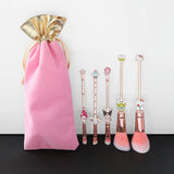 Cute Pink Makeup Brush Set with Anime Element Storage Pouch Professional Beauty Tool Combination Girly Makeup Brush Full Set