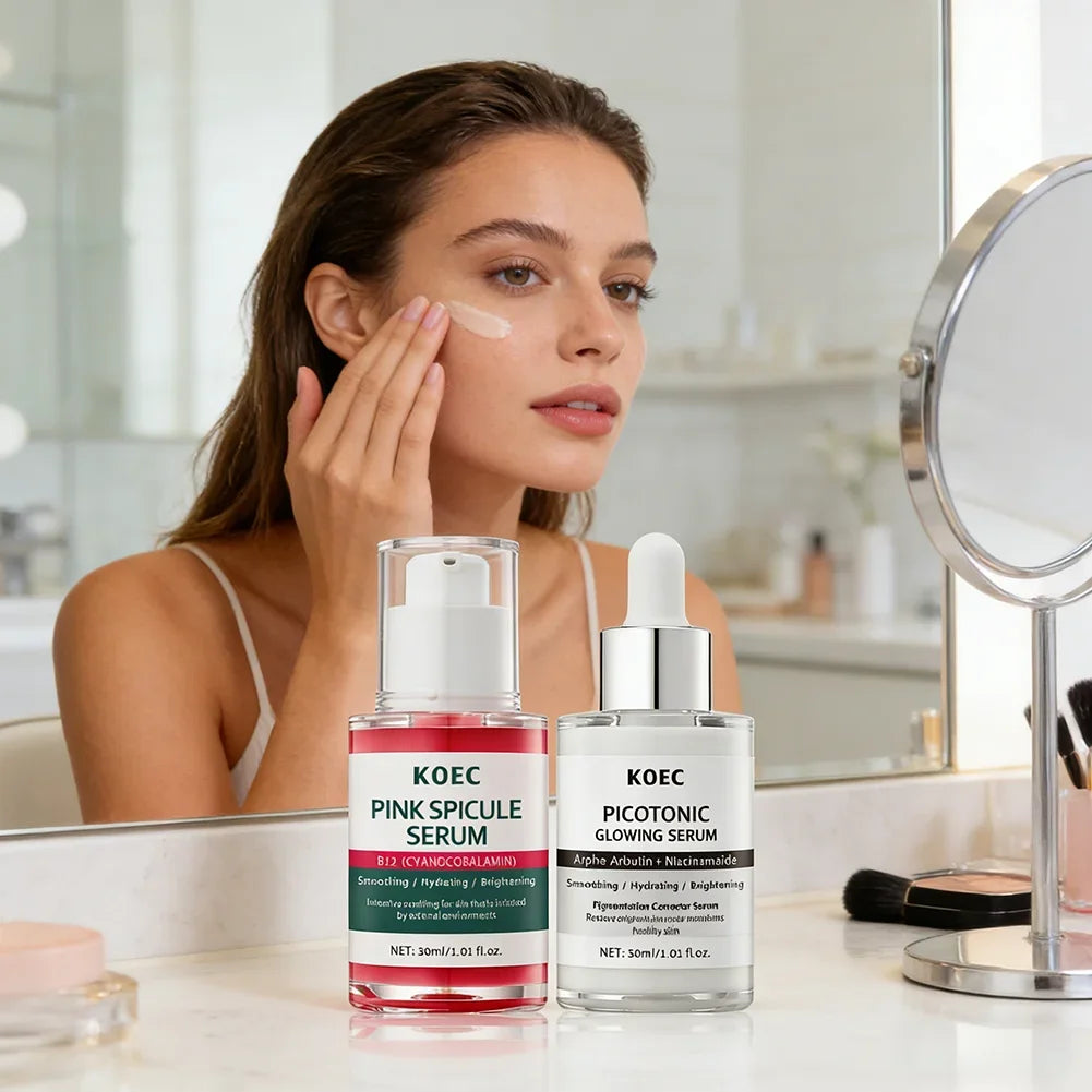 Pink Spicule Pore Tightening Anti-Aging Serum,ull Hydrating Protecting Skin Bright Revitalizing Unisex Essence