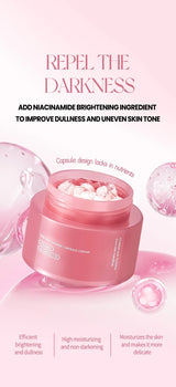 Korean Pink Collagen PDRN Capsule Cream with Niacinamide Cream for Uneven Skin Tone Lightweight Face Moisturizer Non Greasy care