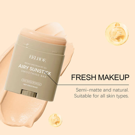 Eelhoe Skin Refreshing Sunscreen Stick Keep Refresh Full Coverage No Sticky for Dry Oily Control Waterproof Body Sunscreens 50+