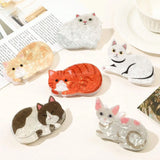 1/6pcsCute and Sweet Cartoon Orange Cat Puppet Kitten Hair Clip High Grade Acrylic Hair Claw Back of Head Coiled Hair Shark Clip