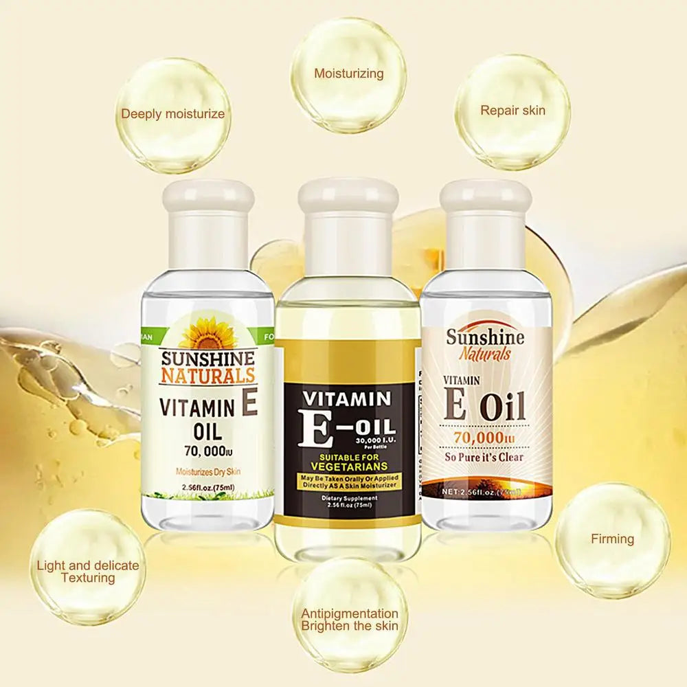 75ml Vitamin E Oil Face Serum Oil Shrink Pores Anti Wrinkle Aging Freckle Anti-wrinkle Lightens Dark Spots Repair Face Skin Care