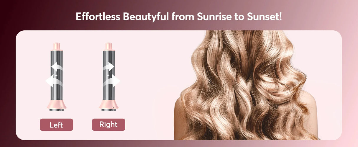 5 in 1 Air Wrap Hair Styler Frizz-Free Auto Wrap Curler, High-Speed Hair Dryer, Straightening & & Blow Dryer Brush for Styling