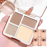The four-color highlighter contour palette is matte and long-lasting, brightening three-dimensional contours