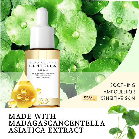 Centella Asiatica Soothing Serum 55ml - Madagascar Formula Calms Sensitive Skin, Supports Acne Care & Deeply Moisturizes.