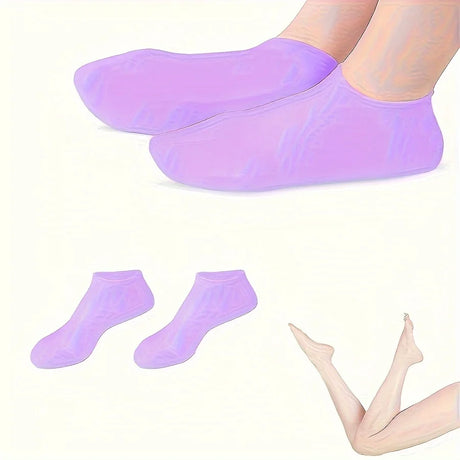 2pcs silicone foot care socks,exfoliating,moisturizing,and crack resistant socks,suitable for use when feet are dry and cracked.
