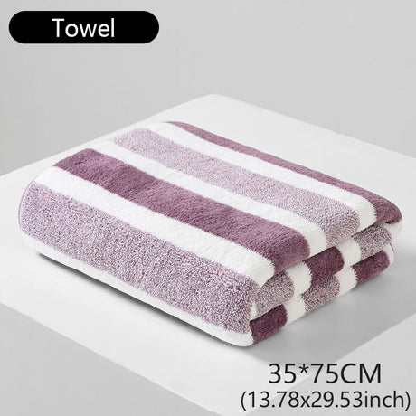 Striped Pattern Towel New Home Soft and Comfortable Bath Towels for Men and Women, Quick Drying Absorbent Towels For Bathroom