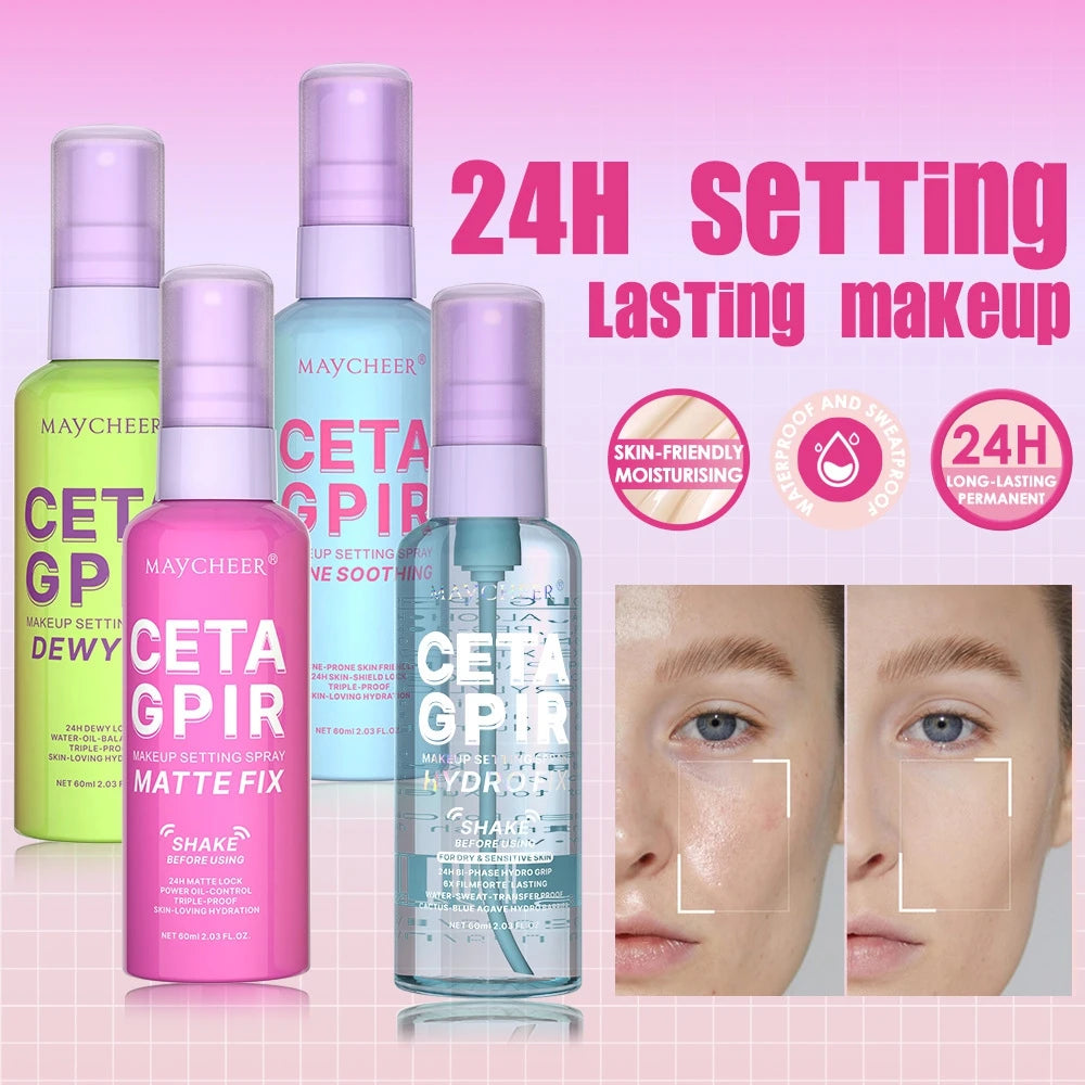 MAYCHEER Setting Spray Soft-focus Mist Matte Waterlight Oil Control Non-Smudging Non-Tight Waterproof 24H Long-lasting Cosmetics