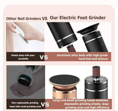 Aluminum Alloy 2-in-1 Electric Callus Remover And Food Grinder Hand Foot Care Tool Set with Gift Box