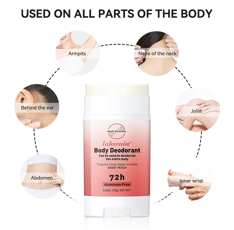New Whole Body Deodorant Invisible Cream Stick 72 Hour Odor Control Aluminum Free Baking Soda Free Skin Care