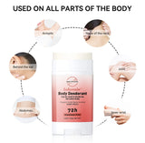 New Whole Body Deodorant Invisible Cream Stick 72 Hour Odor Control Aluminum Free Baking Soda Free Skin Care