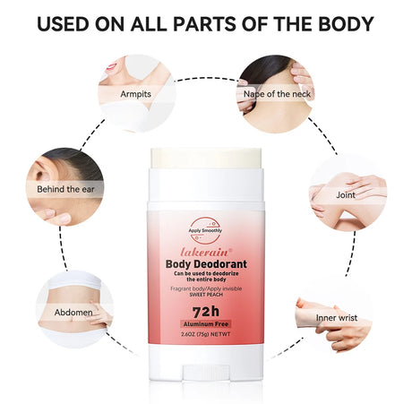 New Whole Body Deodorant Invisible Cream Stick 72 Hour Odor Control Aluminum Free Baking Soda Free Skin Care