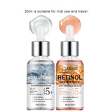 JUINHOU Dual Phase Face Serum Kit Hyaluronic Acid Day Care Retinol Night Care Hydrate Anti Wrinkle Texture Daily Face Skin Serum