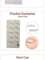 False Eyelash Extension Kit Set for Beginner Lash Brush Tweezers Glue Ring Eye Pad Eyelash Extension Supplies Lash Accessories