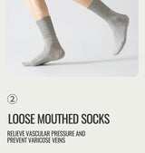MiiOW Big Size Sock Men Pure Cotton Sock Anti Odor Fat Feet Elastic Widened Loose Sock Compression Sock Elderly Non-Binding Sock