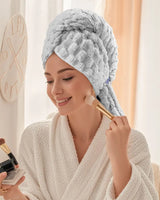 Golden turtle velvet dry hair towel saves time and effort at home for women to take a shower and wash their hair