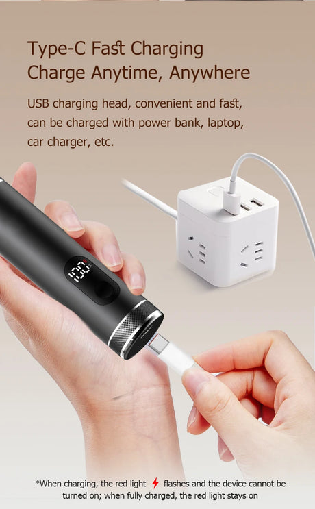 Aluminum Alloy 2-in-1 Electric Callus Remover And Food Grinder Hand Foot Care Tool Set with Gift Box