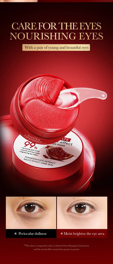 Red Pomegranate Eye Mask, a Multi-Effect Care Product with Moisturizing and Nourishing Properties, Can Effectively Improve Dark Circles Around the Eyes, Reduce Dry Lines and Fine Lines on the Skin Around the Eyes, and Make th