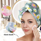 1 Piece of Flower Patterned Dry Hair Towel, Soft and Absorbent, Cute and Charming Dry Hair Cap, Easy to Wear and Not Easy to Fal