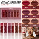 6pc/set Velvet Matte Lipstick Long-lasting Waterproof Lip Gloss Lip Glaze Non-Stick Cup Nude Red High Pigment Y2K Christmas Gift