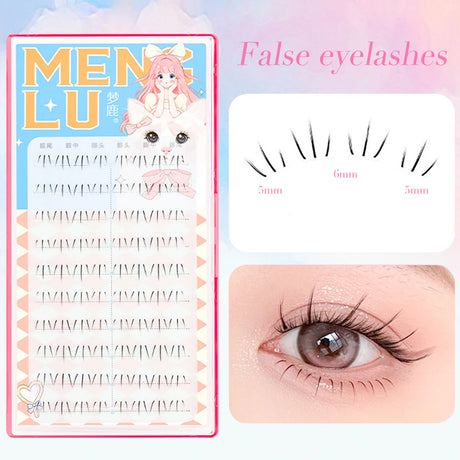 6-7mm ACE Dense Cat Korean Lower Eyelashes Air Fairy Fake Eyelash Segmented Natural Under Lashes Extension Manga Eye Makeup Tool