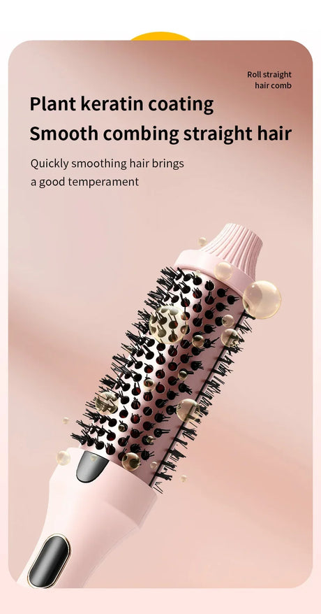 Fluffy Comb Straight Hair Curling and Straightening Dual Purpose Curling Brush PTC Heating Red Light Hair Care Curling Iron