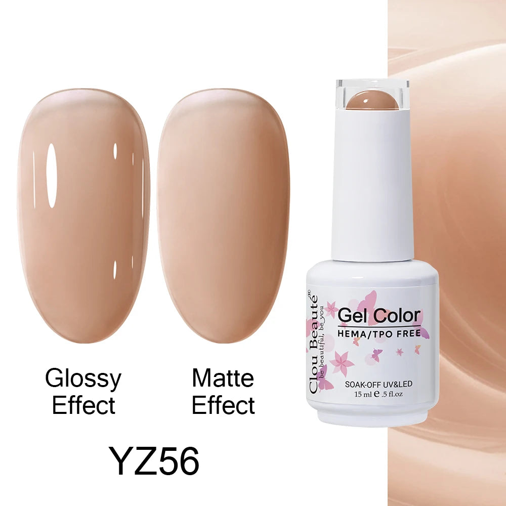 Clou Beaute Jelly Color UV Gel Manicure Summer Pink Nude Gel Nail Rainbow Nail Supplies For Professionals Semi-permanent Varnish