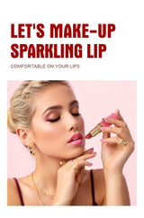 6pcs Diamond Pink Lipstick Set Chocolate Brown Metallic Glitter Long Lasting Shimmer Pearl Sparkling Lip Gloss Makeup